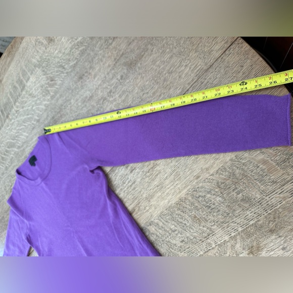 J. Crew NWOT Collection 100% Italian Cashmere Purple Magenta Sweater medium - Picture 14 of 16